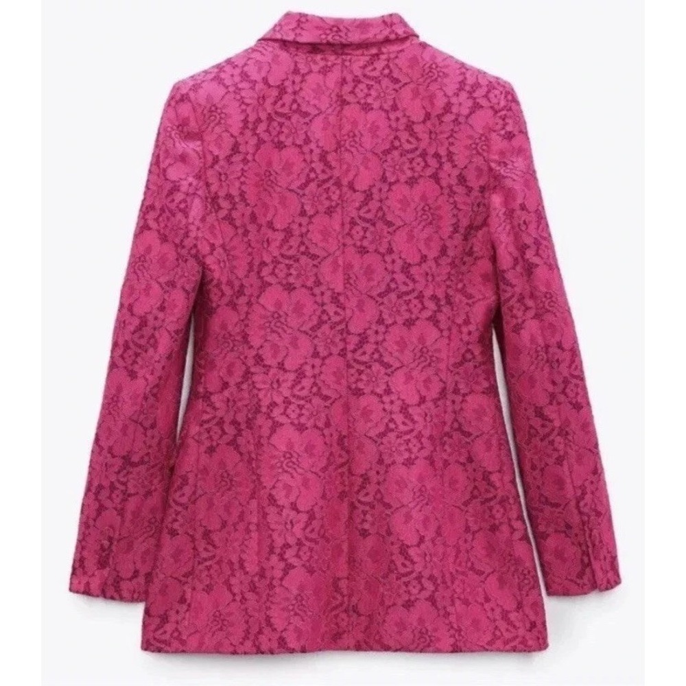 ZARA NEW WOMAN FITTED LACE BLAZER FLORAL JACKET Trousers Size S
